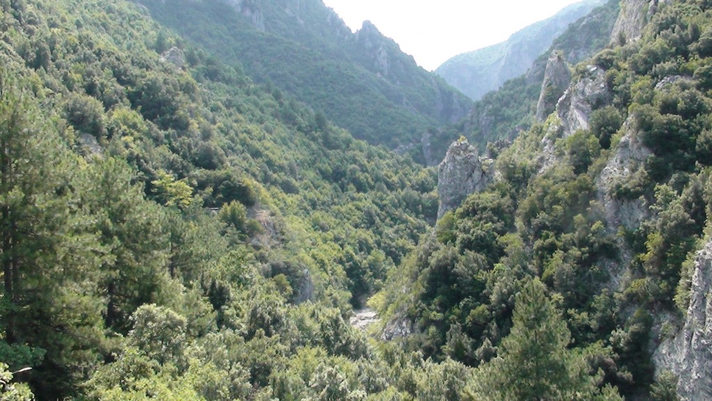 Canyon of river Enipeas in mount Olympus